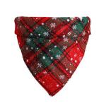 Winter Cotton Dog Bandana Red Green Puppy Christmas Bandana For Small Dog