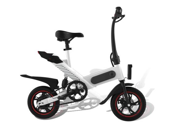 High Carbon Steel Frame Folding Electric Bicycle 12'' Pneumatic Tire Speed 25KM