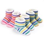 Hot sale 2019 warm cotton Rainbow striped 0-18 months boots shoes for baby