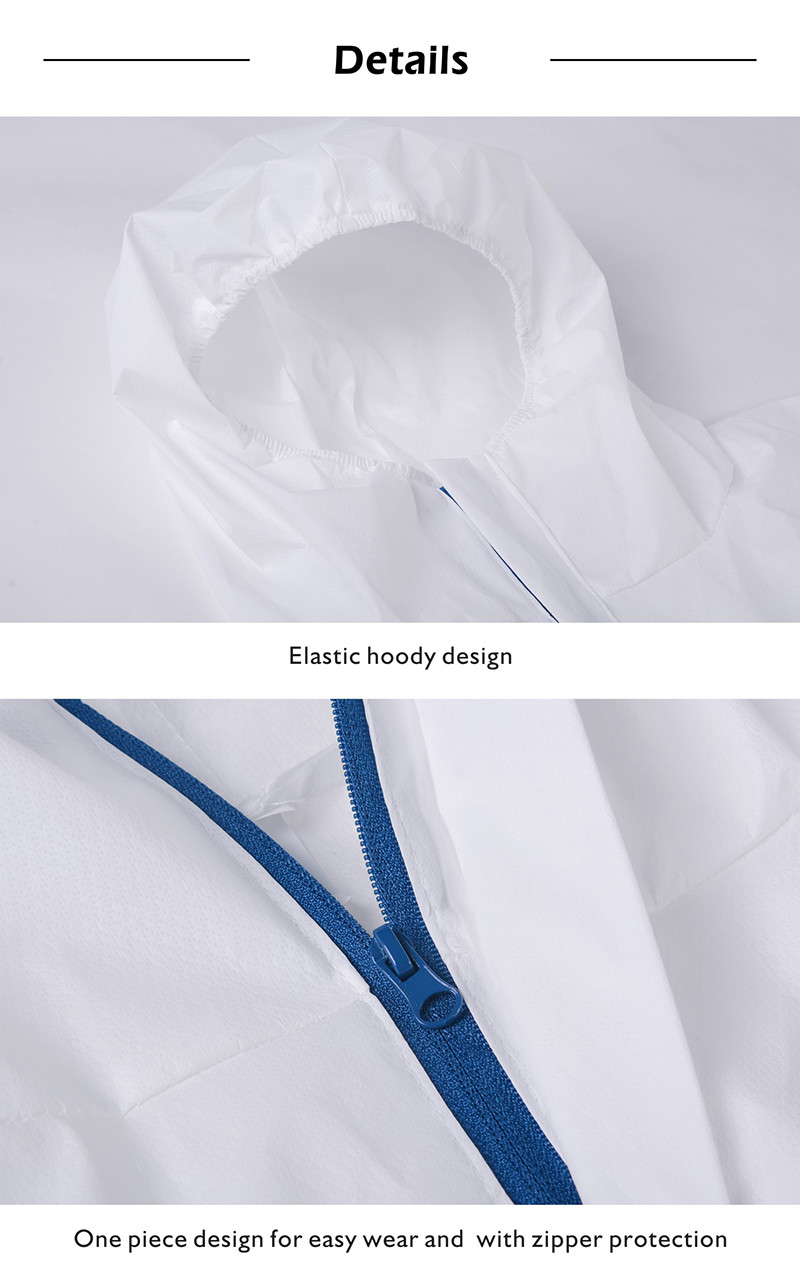 Breathable Medical Protective Clothing Microporous Coverall Dust Proof