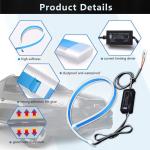 Flowing Bar Silicone Drl Daytime Running Lights 45CM 17.7" White Amber Flexible