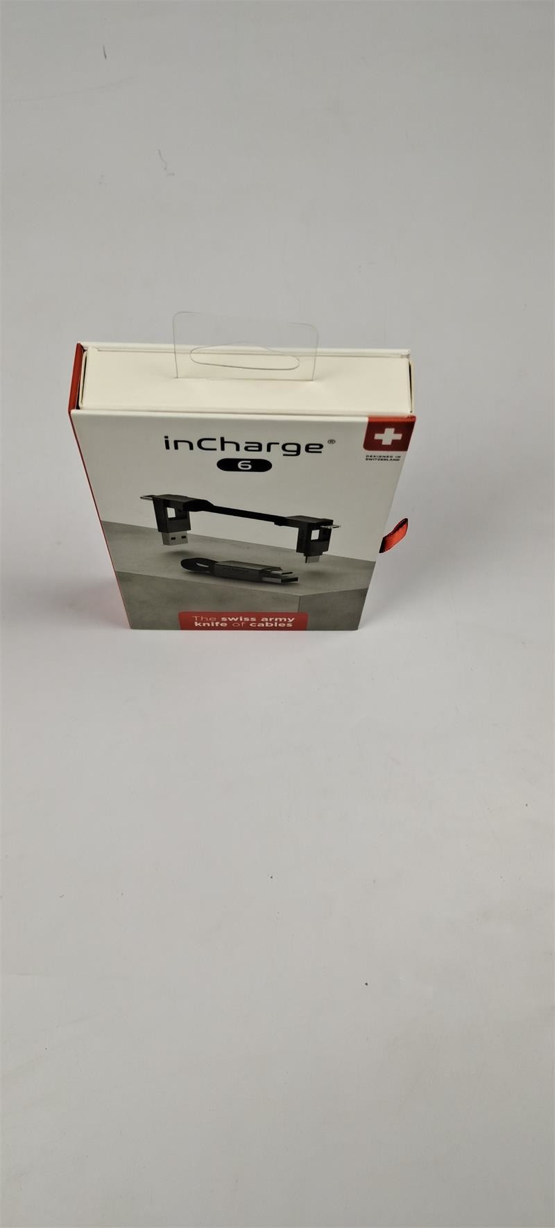 Electronic Product Cable Rigid Packaging Box Magnet Flip Cover with Ribbon Handle