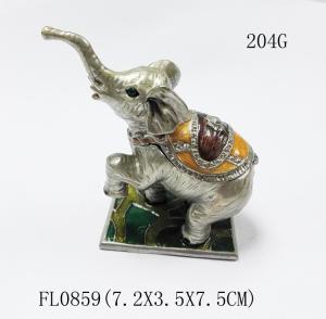 Quality jewelry pewter box elephant jewelry box wholesale luxury gold plating elephant jewelry box wholesale