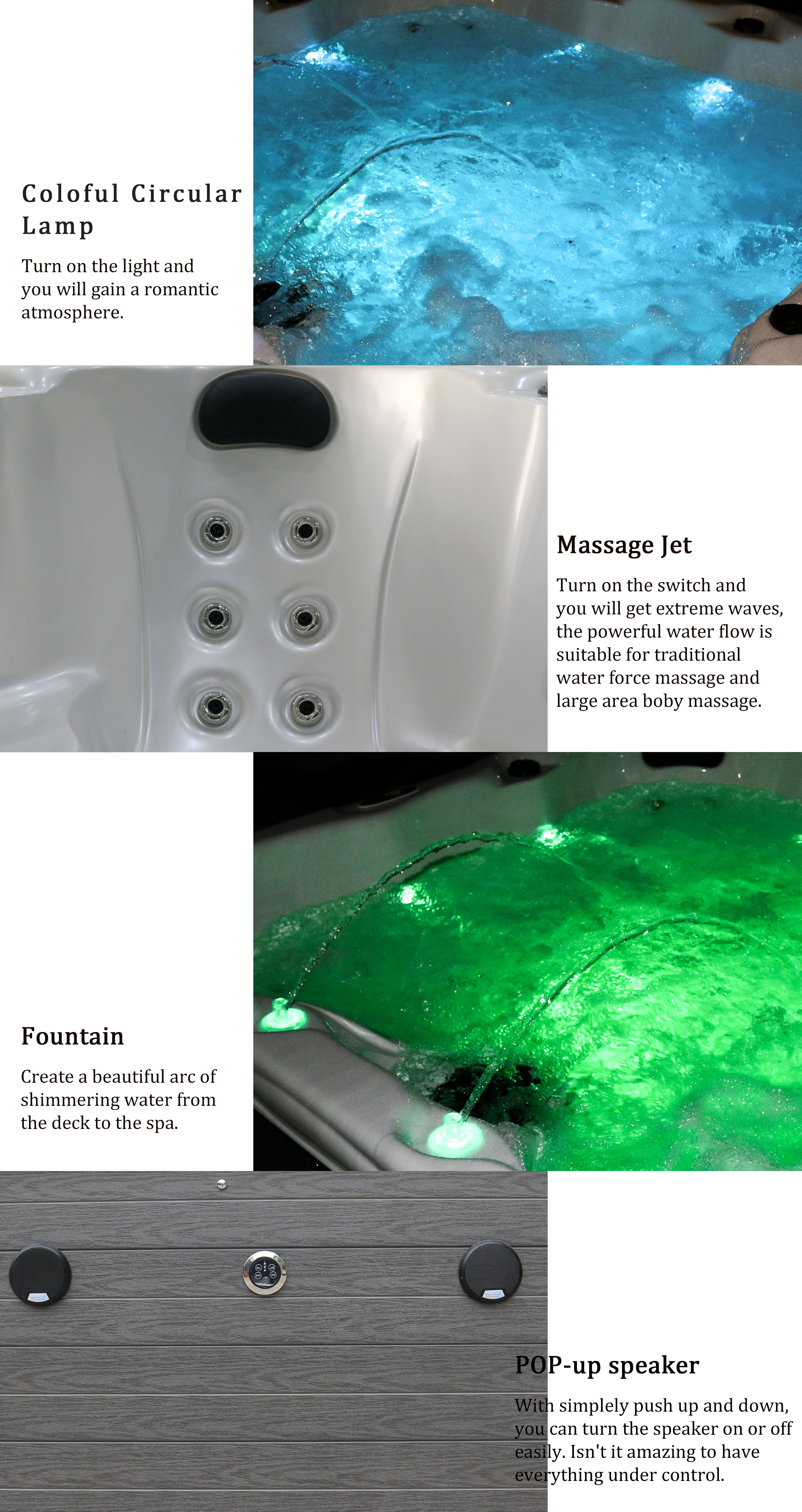 Balboa Control System Acrylic 6 Person Hot Tub Whirlpool Massage Outdoor Spa