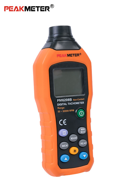 Non Contact Handheld Rpm Tachometer , Data Hold / Logging Handheld Digital Tachometer