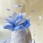 Millinery Supplies Goose Feather Flower Mount with Wire Accessory in 15*15 cm