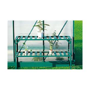Quality Green / Silver 2 Tier Aluminium Greenhouse Accessories Slated Staging wholesale