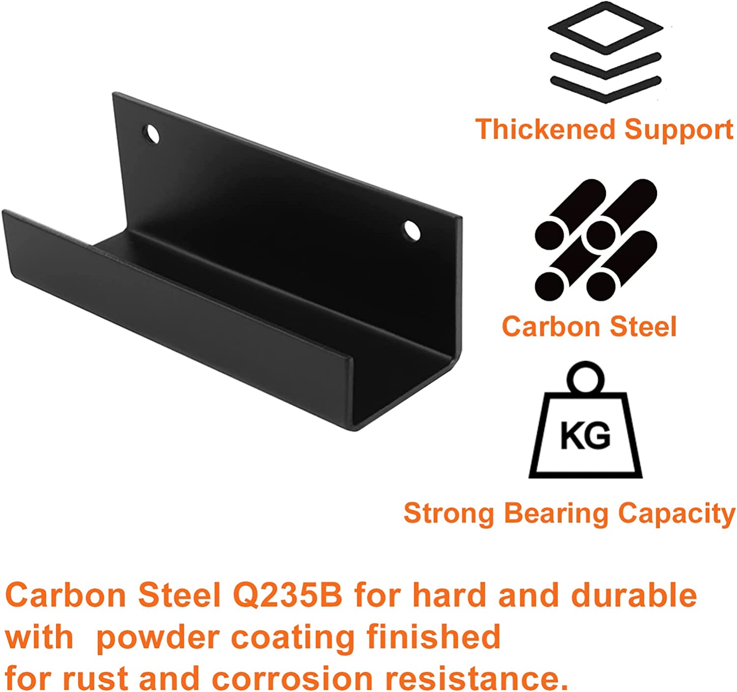 Single-side Bracket U-Bracket Wall Mount Bracket for Garage Ladder Storage Heavy Duty