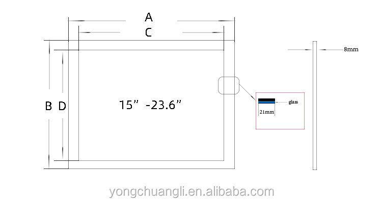 21.5 inch DIY IR Touch Frame 10 Points USB Touch Screen Overlay For TV