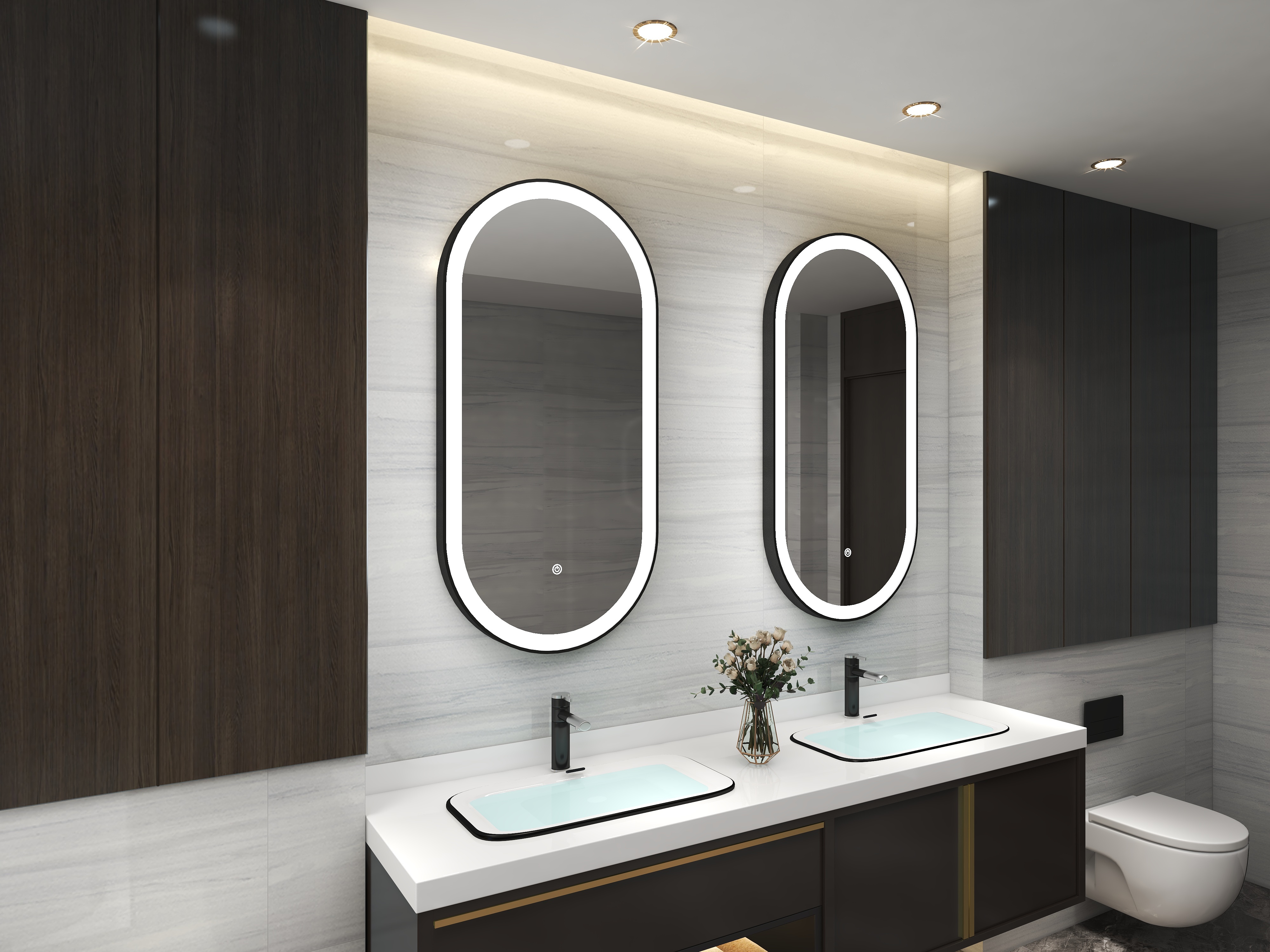 Upgrade Your Bathroom with This Led Mirror Rust Resistant Metal Chassis Wifi Heated Defogger and Smart Touch Screen