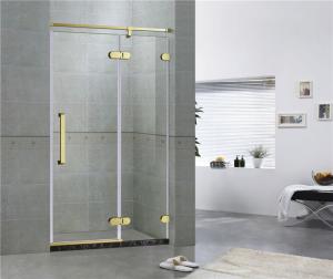 Quality Golden Bronze Inline Frameless Corner Shower Doors 10mm Tempered Glass CE / SGCC wholesale