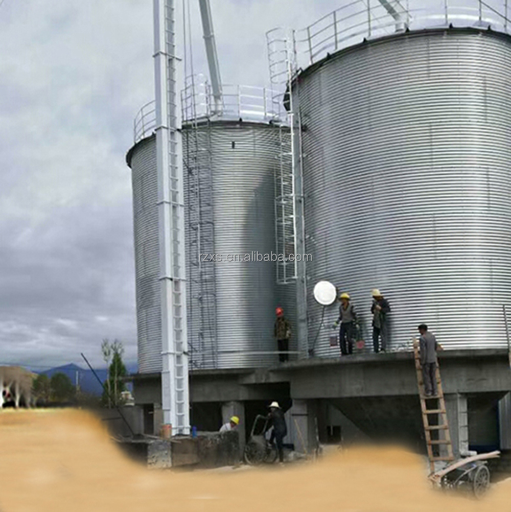 500 Ton Small Size Galvanized Hopper Bottom Grain Wheat Flour Storage Silo