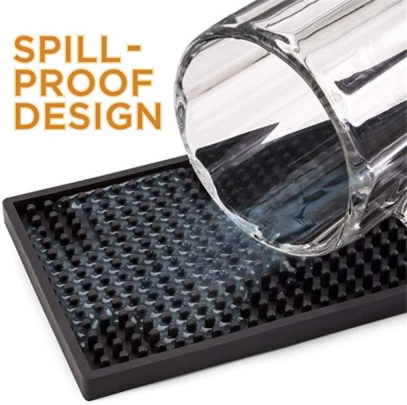 Minglu BM-005 Custom logo Rubber Bar Mats, Non-Slip Bar Service Spill Mat Restaurant Kitchen Counter Bar Pad