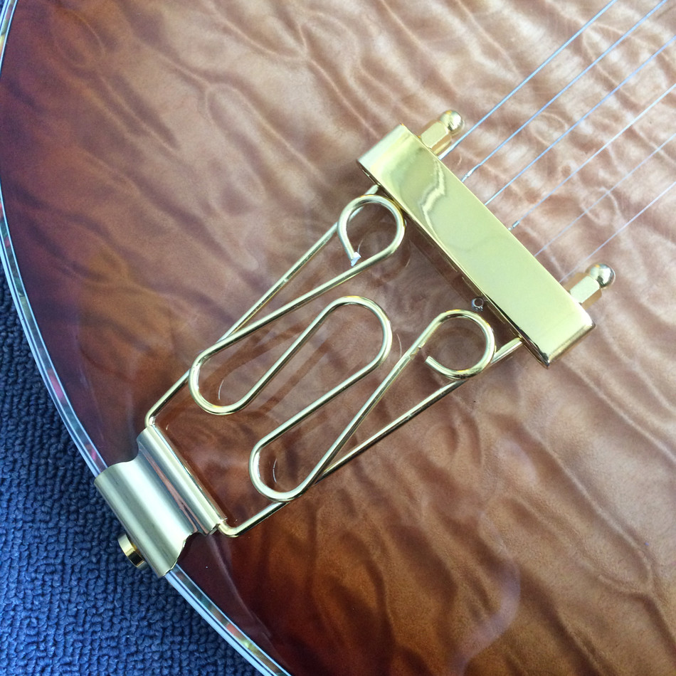 Hollow body L-5 jazz electric guitar,Full color strip edge,Burst color Quilte Maple top ,Quilte Maple top