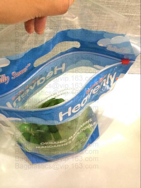 breathable opp cellophane plastic fresh vegetables packaging bag, vegetable fresh keeping freezer bag, reusable zipper s