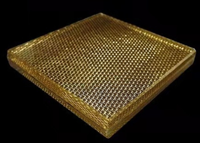 Decoration Wire Mesh Laminated Glass , Architectural Wire Mesh
