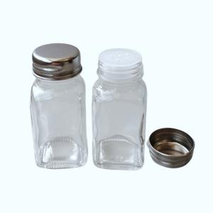 Quality 50ml square spice glass jar salt and pepper shaker bottle wholesale