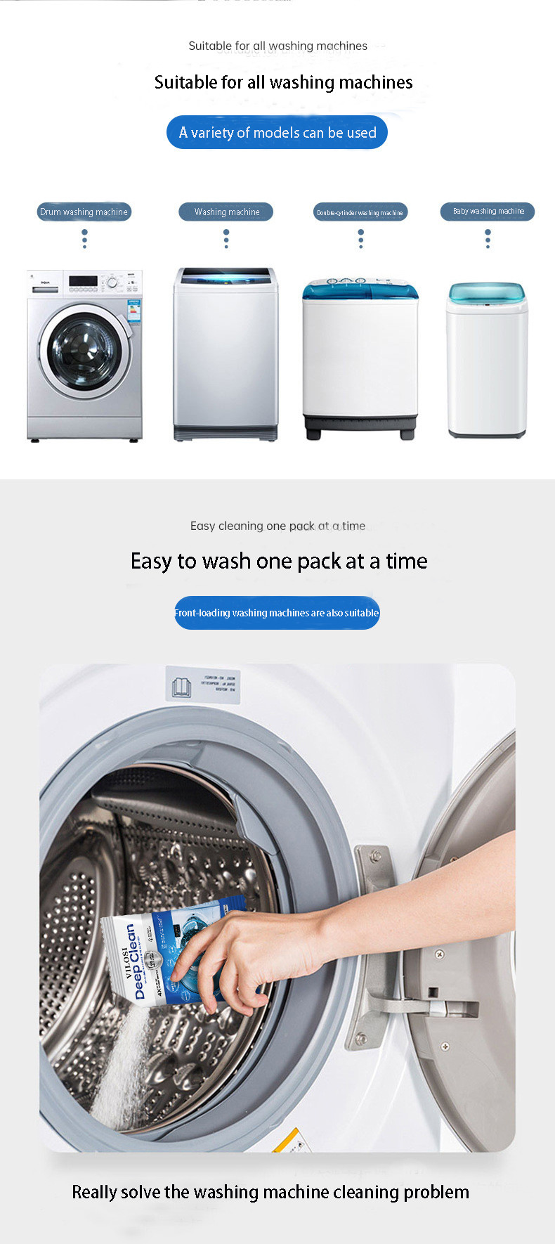 Washing Machine Cleaning Powder For Sink Detergent Sterilization Solution Antibacterial And Descaling