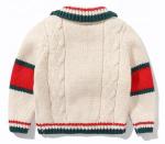 Children's Cable knitted Stripe heavy knitting kids sweater cardigan