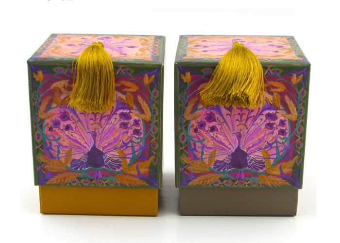 Tassel Exquisite Luxury Candle Boxes , Candle Gift Box Handmade Non Toxic