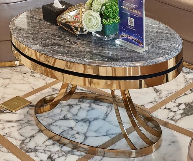 stone top Brass stainless steel metal side table/End table/coffee table/C table, hotel furniture,casegoodsTA-0087