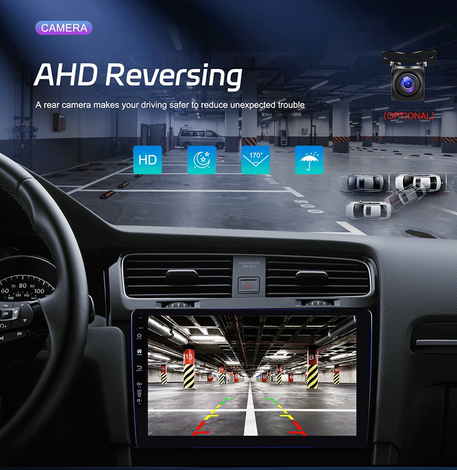 9'' OLED Screen CarPlay Stereo for VW Nissan Toyota Universal 2 Din Multimedia Player