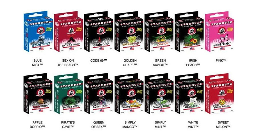 Starbuzz mini e hose cartridges flavours