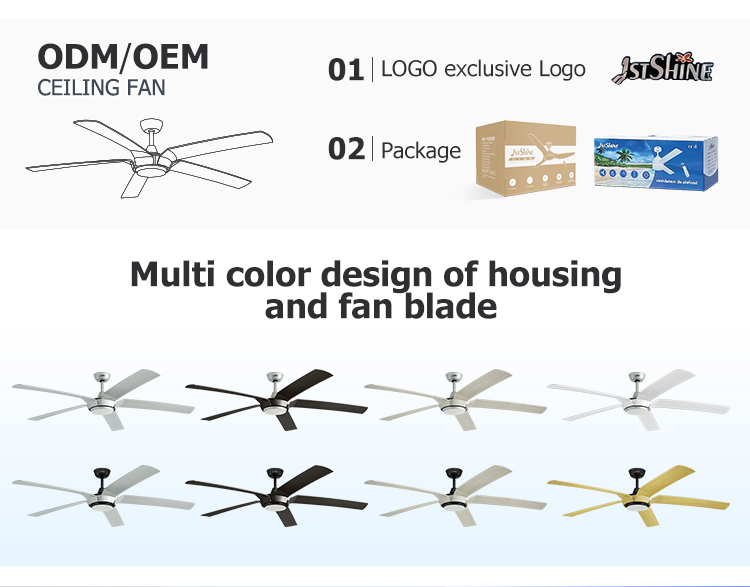 Indoor Ceiling Fan with Light and 6 Speed DC Motor Metal Body Material Support Dimmer