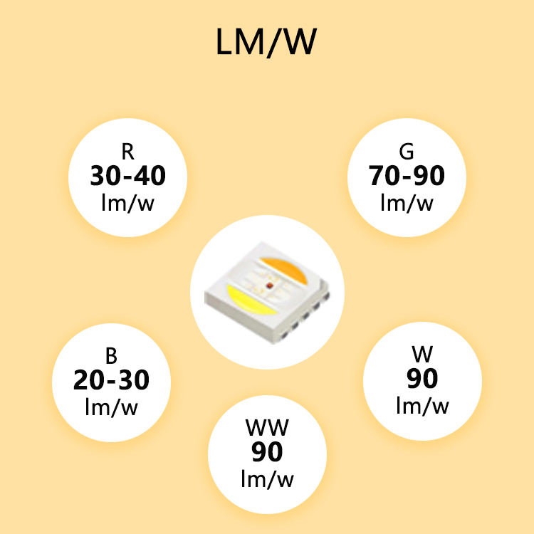 Multi Color High Power Light Emitting Diodes Smd Led Chips 6464 RGBWW 2.5W 4W 3W