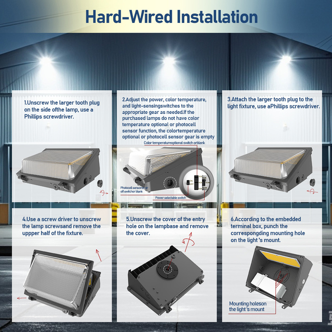 Customized Industrial Outdoor Wall Light Waterproof IP65 DLC Certified