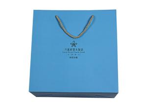 Quality 200g 250g Blue Paper Gift Bag Recyclable for Business and Shopping wholesale