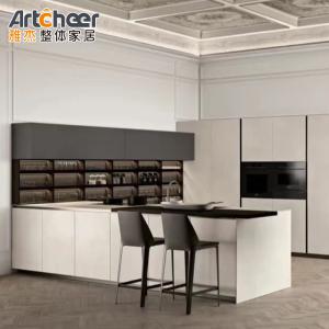 Quality PVC Membrane Door Panel Surface Treatment Kitchen Cabinet Set in Modern Italian Style wholesale