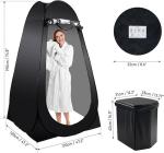 47.2*47.2*74.8Inch Black Silver Coated Polyester Pop Up Privacy Tent With UV
