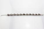 Sterling Silver Created Garnet Clear CZ Diamonds Tennis Bracelet(B02GARNET)