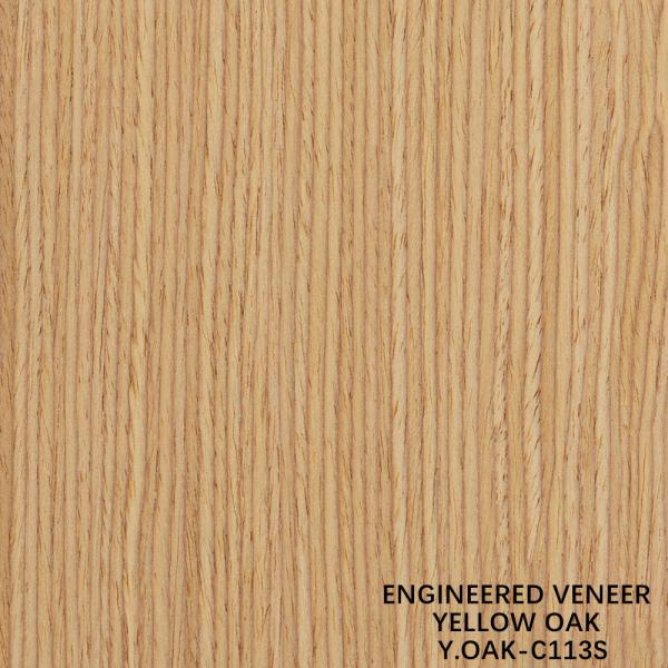 Recon Wood Veneer Yellow Oak Vertical Grain Quarter Cut 3050*640mm For Hotel
