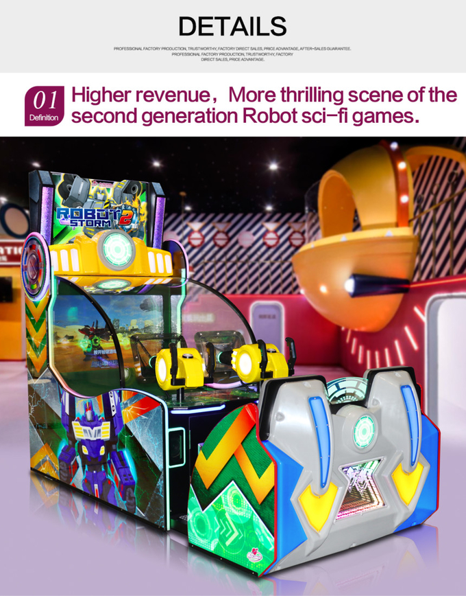 2 players Robot Storm ball shooting video redemption machines with ticket for prize