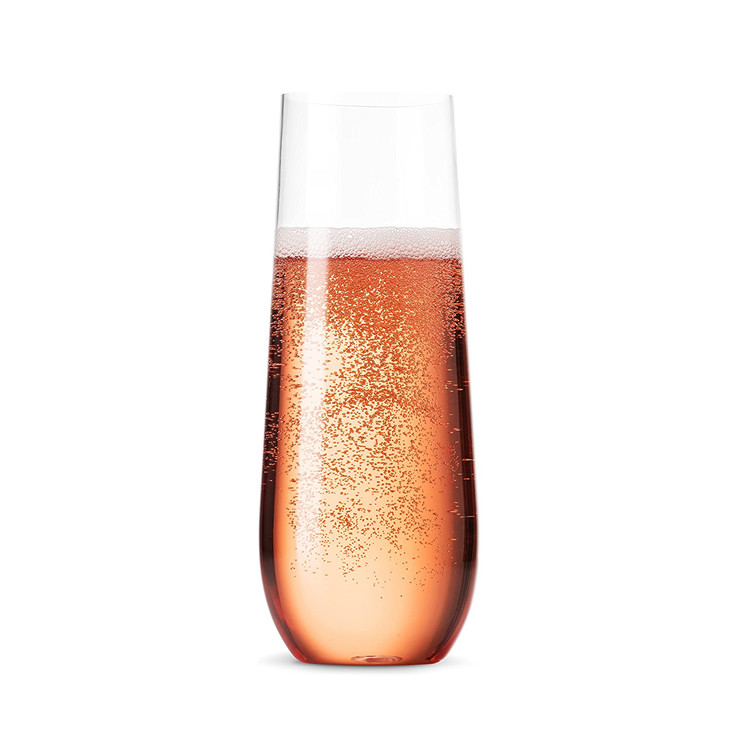 Unbreakable Tritan Stemless Champagne Flutes Bar Plastic Champagne Fluted Glassware