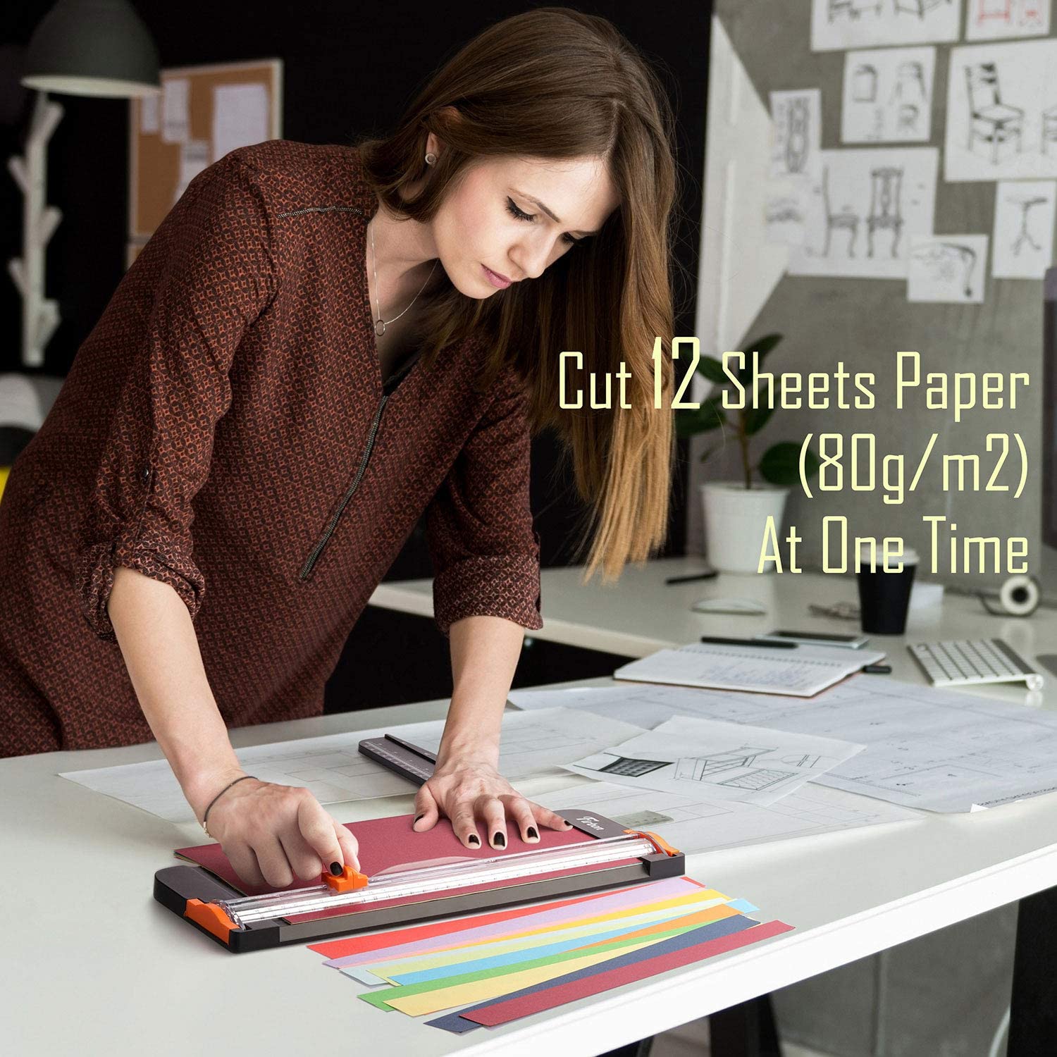Convenient A4 Mini Paper Trimmer for School Office in Black White Red Pink Portable