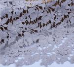 100% Cotton Fiber Water Soluble Embroidery Fabric with Lace applique Black Ivory