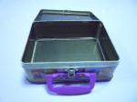 Colorful Metal Tin Lunch Box , Tinplate Cover Hinge Square Tin Box