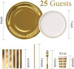 Bridal Showers Party Gold Wedding Disposable Dinnerware Sets