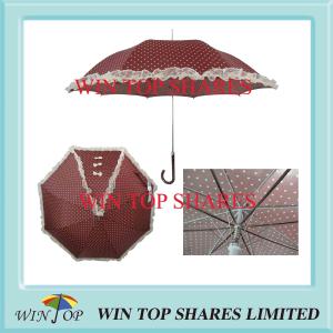 Quality Auto Stick Brown Pricess Lace Umbrella with Print wholesale