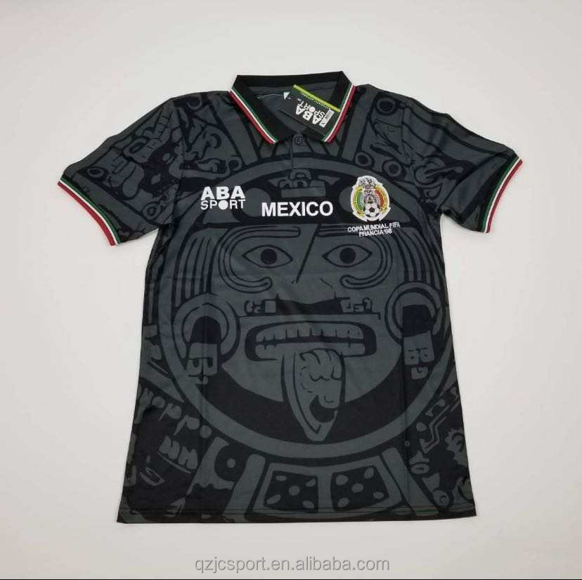 custom Logo name number 1998 Retro Mexico soccer jersey four color selection red white black green mexico jersey