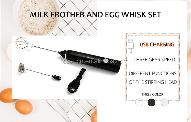 304 stainless steel usb rechargeable coffee milk frother stirrer coffee foam mixer milk foam mixer