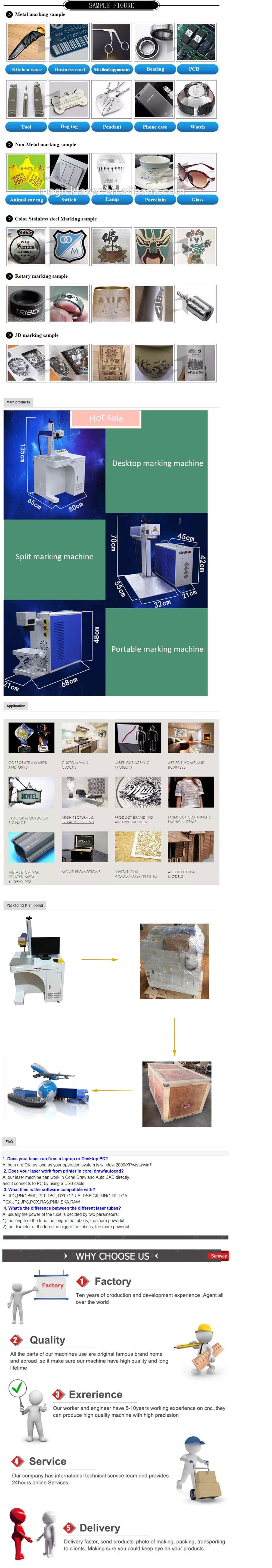 Portable Desktop Metal Fiber Laser Marking Machine 20W with 0.001 Working Accuracy and Competitive by HM Manufacturers