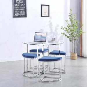 Quality 100*100*76cm Restaurant Table Chair Sets Fashionable Glass Tables And Chairs wholesale