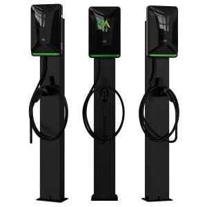 Quality Home Commercial Black Column Electric Vehicle Charger Type 2 7kw 11KW 22kw Portable Charging Station With RFID OCPP wholesale