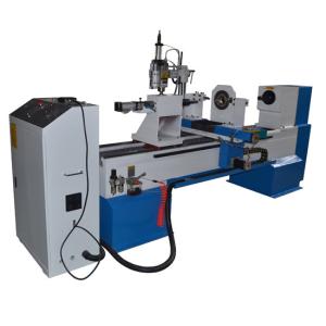 Quality CNC wood lathe machine with carving engraving spindle wholesale