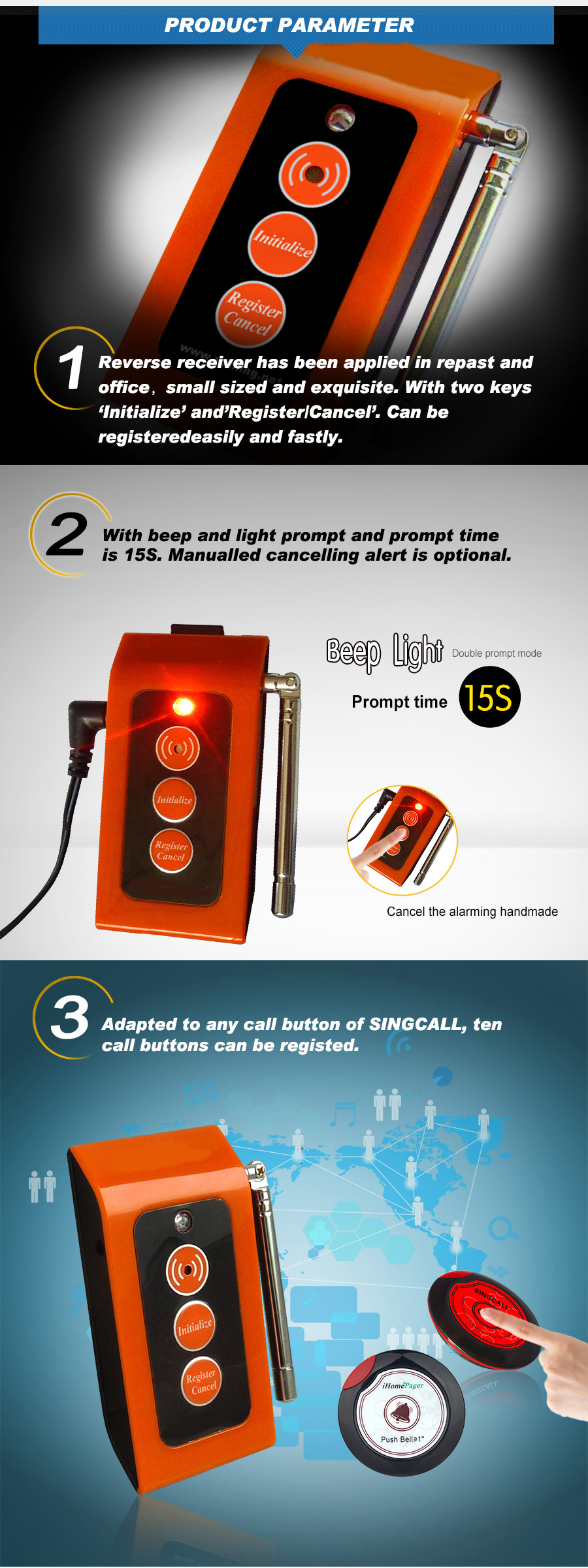 wireless emergency HOME calling bells for elderly