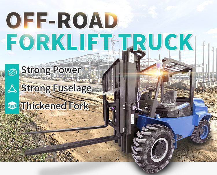 Four Wheel Electric Forklift 4X4 Integrated Rough Terrain 4.5t Forklifts